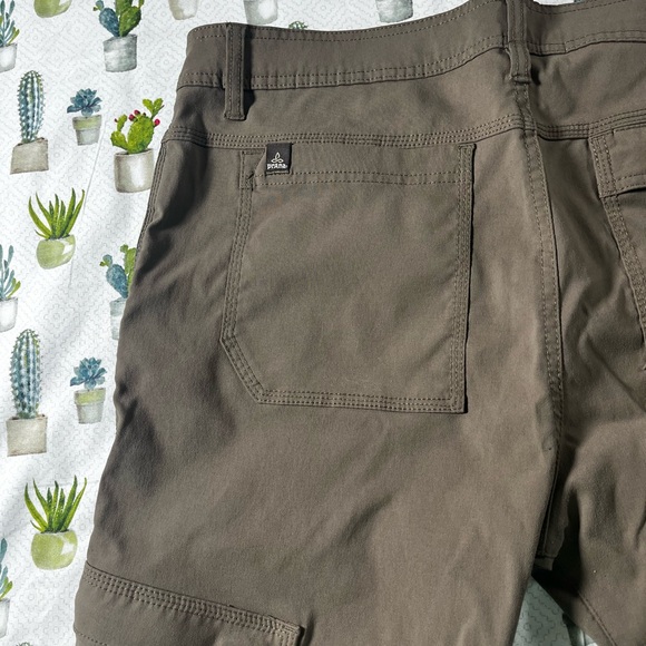 PrAna Breathe Straight Fit Brown Men’s Pants 36X34 Vented Cargo Stretchy - Picture 14 of 16